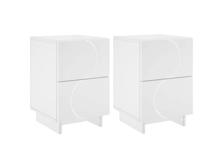 vidaXL Nachttisch 2 STK. Weiß 33,5 x 34,5 x 50 cm Holzwerkstoff