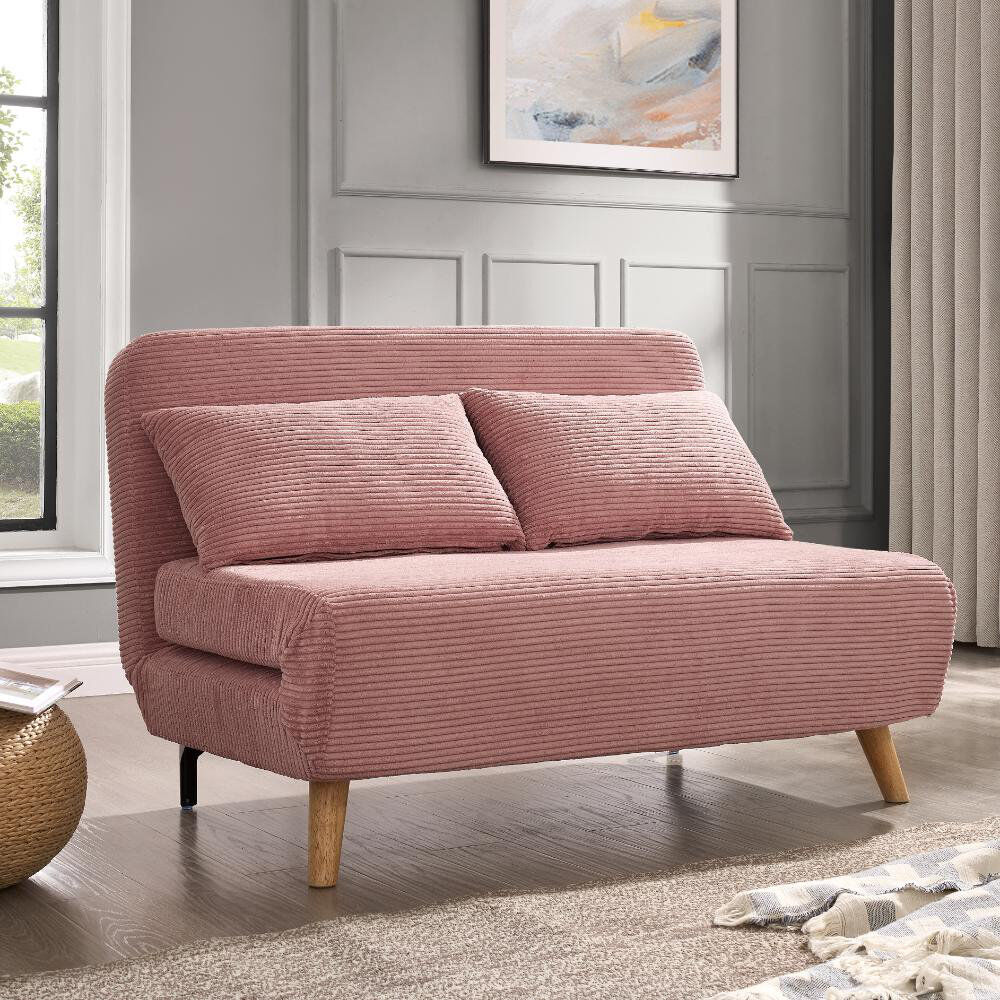 George Oliver Keller 2 Seater Sofa Bed Pink 82cm H X 120cm W X 81cm D