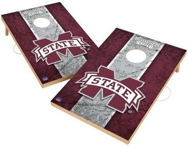 Skip's Garage Vintage Mississippi State Bulldogs 2x4 Tailgate Cornhole Boards