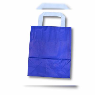 VEPATIM 250x Papiertragetaschen aus Kraftpapier 320+120x400mm blau