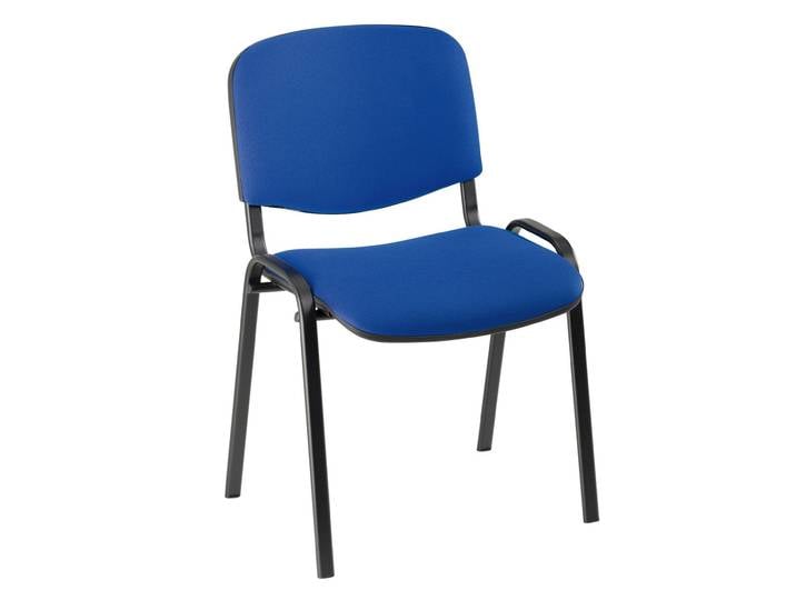 Chaise de réunion & Conférence - Tissu Bleu - Pieds Noir