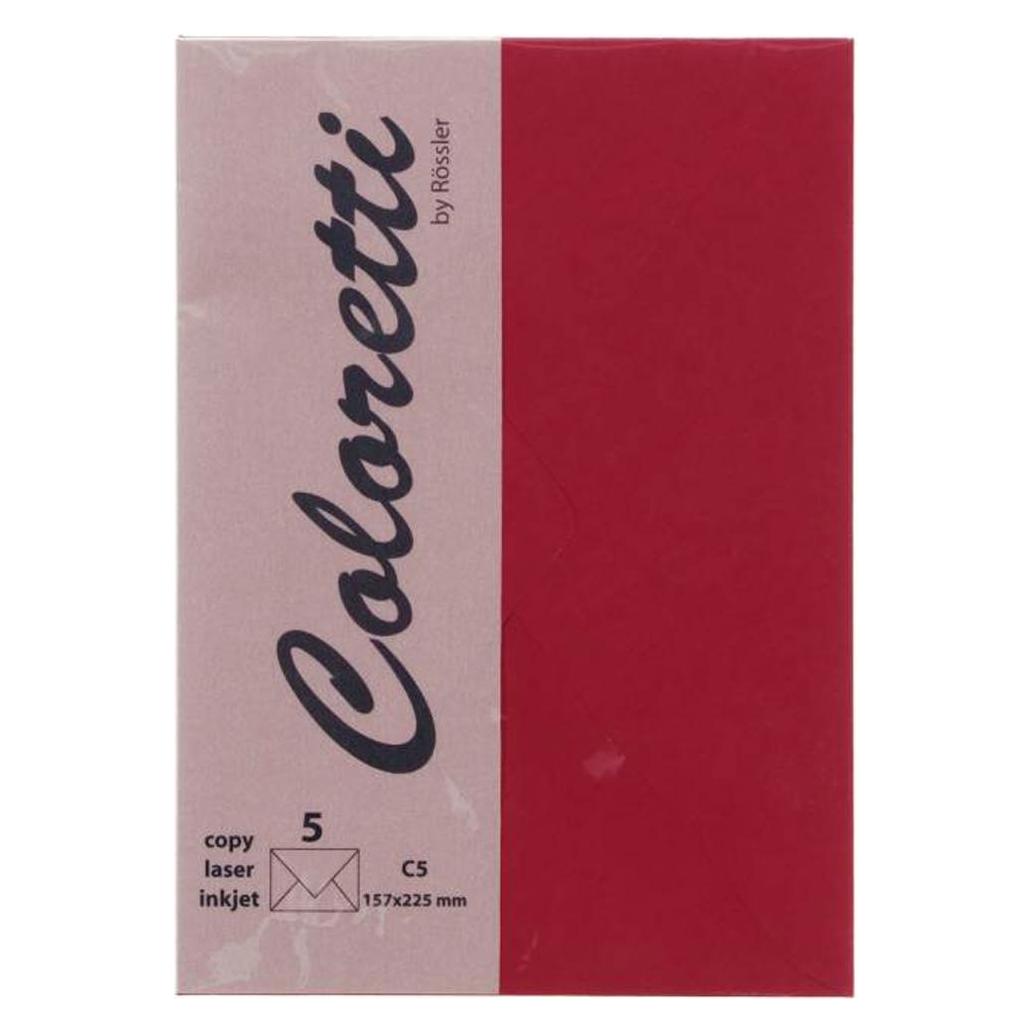 Magni 220711572 - Coloretti Briefumschläge, 80 g/m², DIN C5, rosso, 5 Stück (C5, 5x) (220711572)