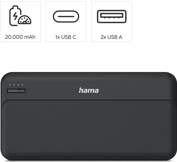 Hama Powerbank - 20000 Mah, Antracit