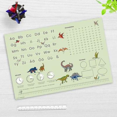 Cover-your-desk Schreibtischunterlage für Kinder LernunterlageEinschulungverschiedene Designs, ABC, 1x1, Uhrzeiten, aus hochwertigem Vinyl, 60 x 40 cm