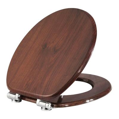 Helloshop26 - MDF WC-Sitz Toilettensitz mit Absenkautomatik in dunkler Buche 19_0000644