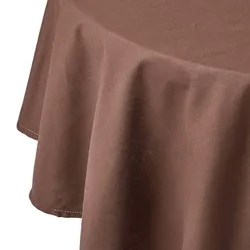 TISCHDECKE braun rund 178 cm, 100% Baumwolle