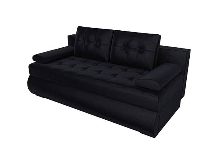 BROMARKT Sofa mit Schlaffunktion und Bettkasten Schwarz Klappsofa Wohnlandschaft Freistehend Couch Polstercouch Schlafcouch Stauraum 200 cm Breite 2 Sitzer Möbel Relaxsofa Stoff Kronos