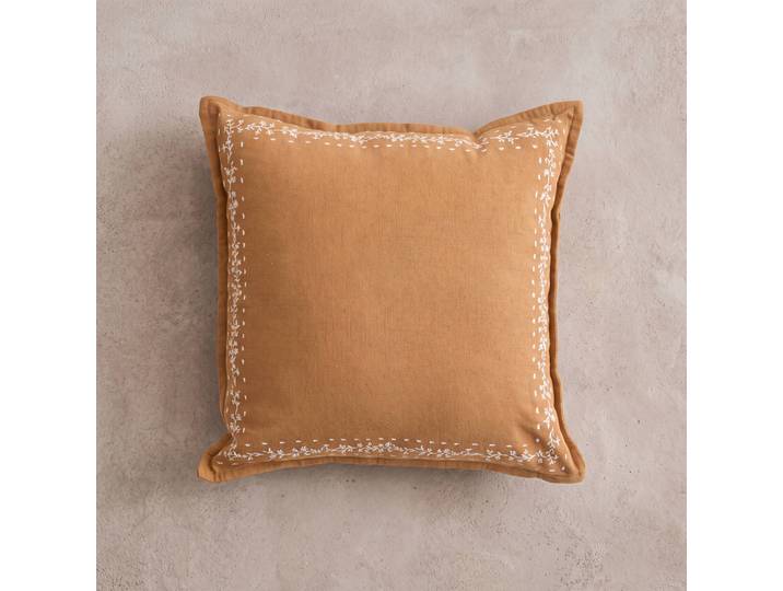 Coussin encadrement brodé Folk - Blancheporte