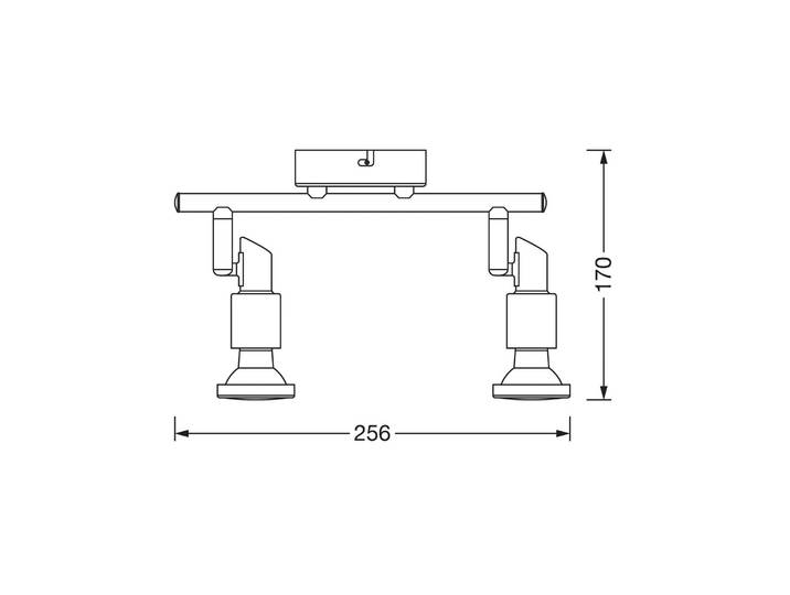 OSRAM Deckenstrahler, silber, Metall 2-flg. GU10-LED 2.700 K, chrom / silber, Aluminium
