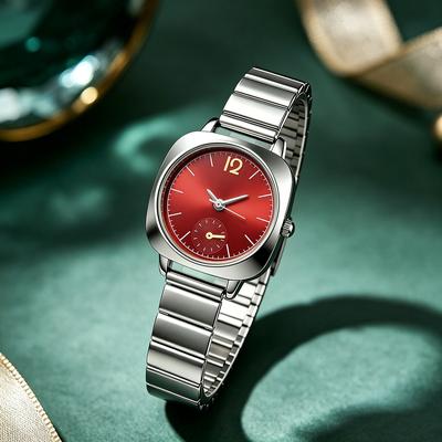 Fusion Finds Luxury Women's Quartz Watch Elegant Alloy Fashion Wristwatch For Business, Casual & Special Occasions red