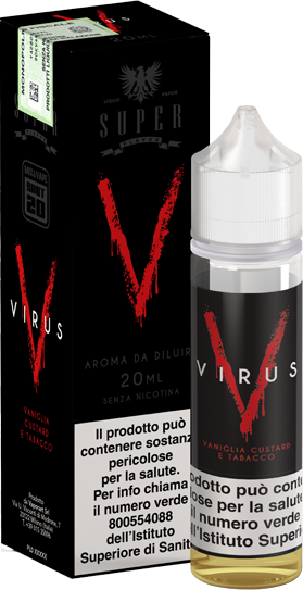 Super Flavor Virus Liquido Shot 20ml Tabacco Crema Vaniglia