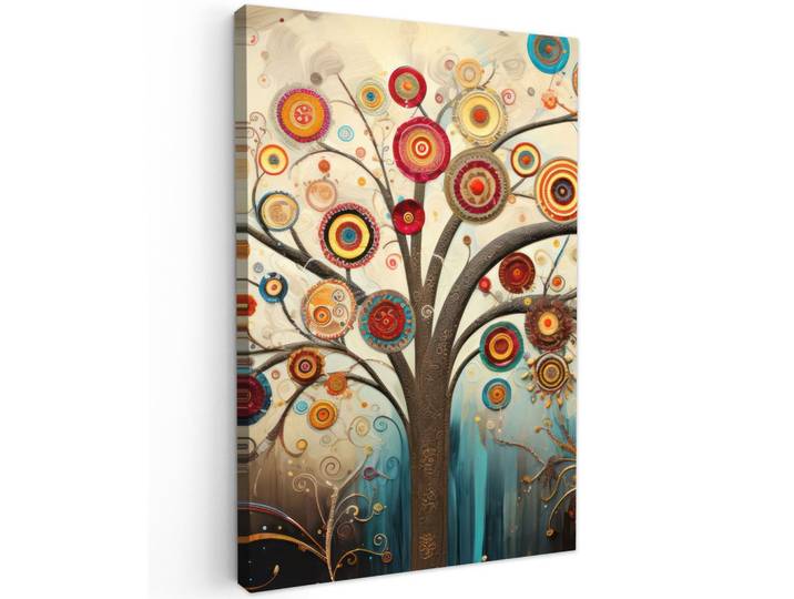 LEINWANDBILD Baum - Baum des Lebens - Farbe Wanddeko 40x60 cm