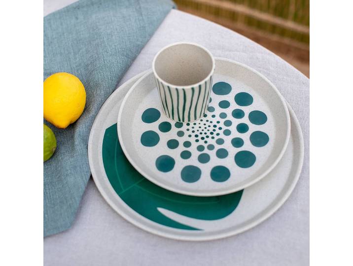 Becher Connect Plate 4er-Set 7 x 8 x 7cm Beige