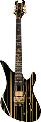 Schecter Synyster Gates Custom S BKGD Gloss Black mit Gold Pin Stripes
