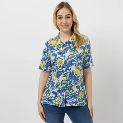 IN-PRINT Bluse, 1/2-Arm bedruckt Knopfleiste