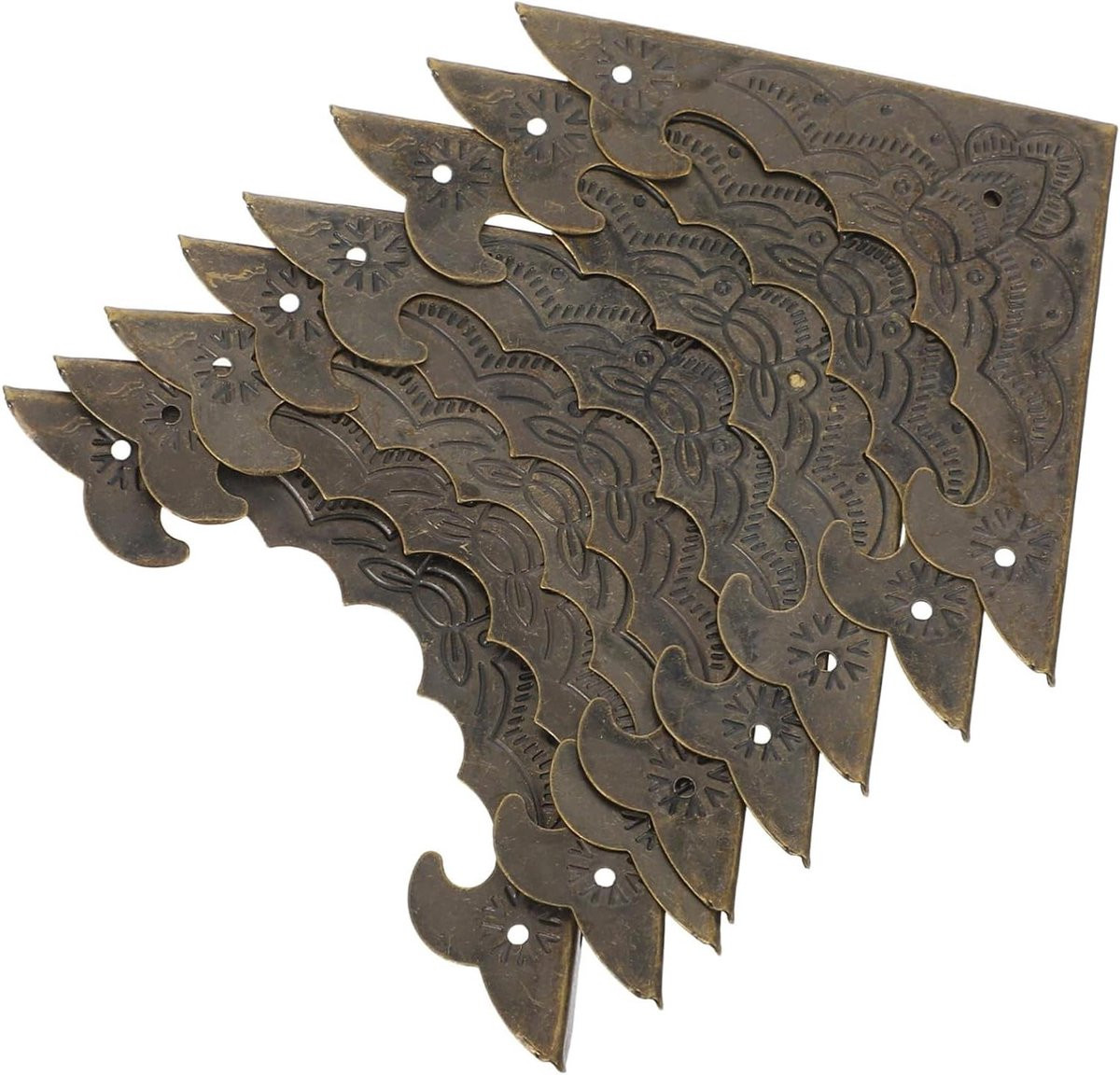 Set van 8 lichtbruine houten decoratieve hoekbeschermers voor DIY-projecten