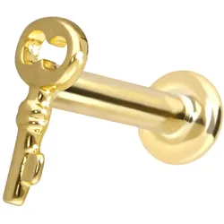 14 Karat Gold Labret mit Innengewinde SCHLÜSSEL
