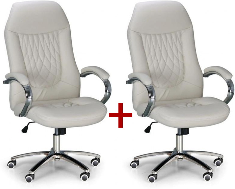B2B Partner Leder-Chefsessel SUPERIOR 1+1 GRATIS, weiß
