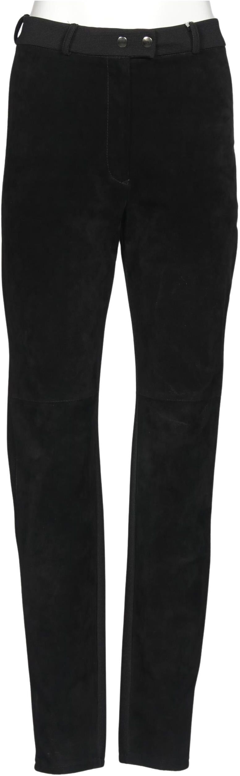 Mauritius Damen Stoffhose, Schwarz, Gr. L, Leder / Synthetik - Second Hand