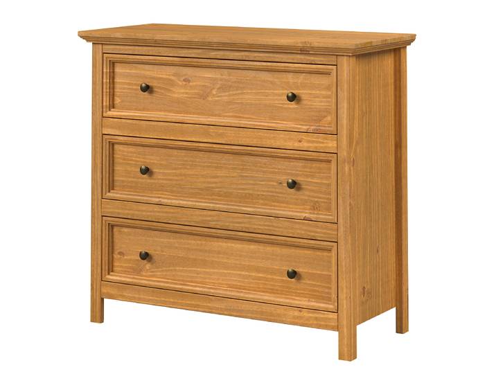 Commode massive - Tiroirs 96 x 89 x 42cm Marron/Pin