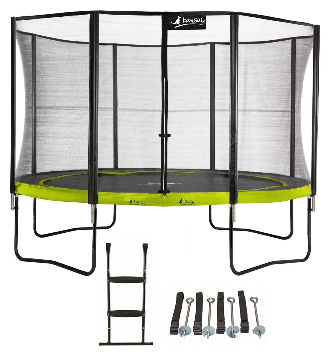 Trampolin Ø 360cm + Sicherheitsnetz + Leiter + Verankerungsset - PUNCHI 360
