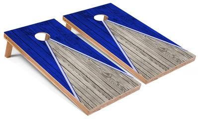Skip's Garage Solid Wood Cornhole Boards - Royal Triangle Design
