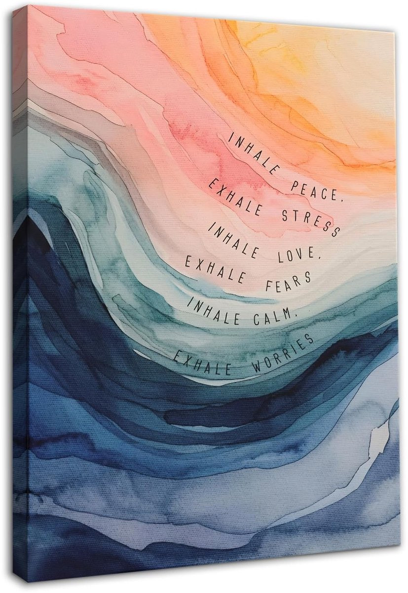 Dailygoody Aquarel Wall Art Geestelijke Gezondheid Canvas Illustratie 30,5 x 40,6 cm