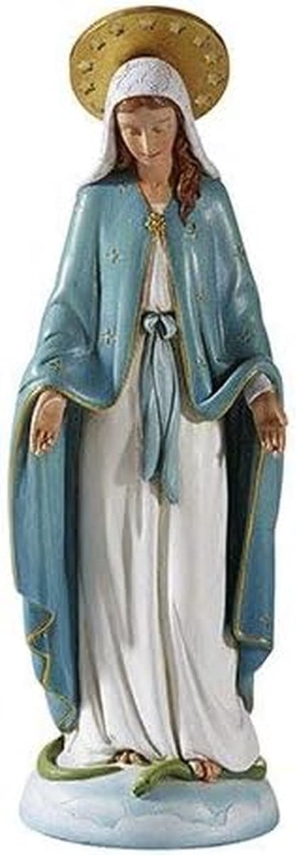 Madonna Figurine Steenkleur - Religieus Beeldje voor Tafeldecoratie - 20 cm