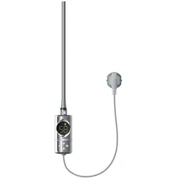 LuxeBath ML-Design Heizstab 600 W Chrom – Elektrischer Heizstab mit LCD-Display, Thermostat & Timer-Funktion, Heizpatrone für Badheizkörper, Heizelement mit