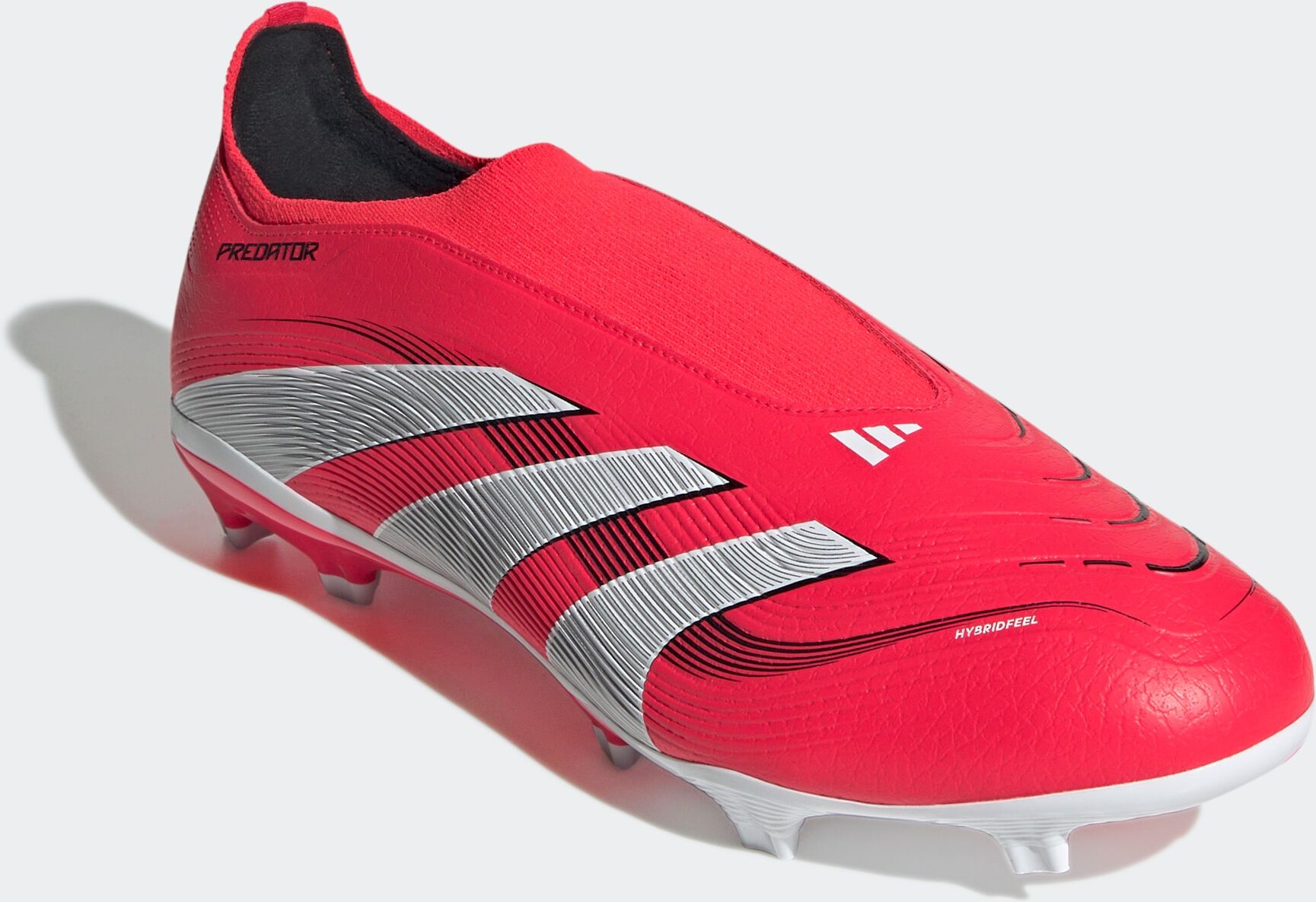 Fussballschuh ADIDAS PERFORMANCE "PREDATOR LEAGUE LACELESS FG/MG", Gr. 45, rot (lucid rot, cloud weiß, core schwarz), Synthetik, Schuhe Fussballschuh, für Rasenplätze lucid rot, cloud weiß, core schwarz 45