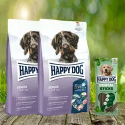 Happy Dog Fit & Vital Senior 2 x 12 kg + Happy Dog Dental Sticks *geschenkt*