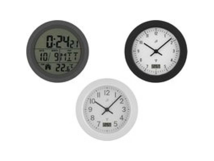 AURIOL® Horloge de salle de bain radiopilotée, avec 4 ventouses à l'arrière.