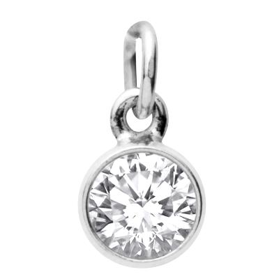 Kettenanhänger OSTSEE-SCHMUCK "Ostsee-Schmuck Anhänger Classic 6 mm Anhänger Classic 6 mm", weiß, Schmuckanhänger, Damen, 14 x 7mm, Silber 925 (Sterlingsilber), 1 g, Kettenanhänger