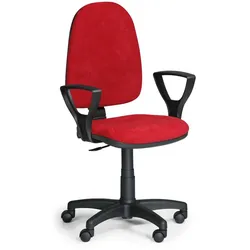Bürostuhl TORINO mit Armlehnen, Dauerkontakt-Rückenlehne, rot