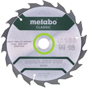 Metabo Kreissägeblatt Cordless Cut Wood Classic, 165 x 20mm, 18 Zähne, für Holz
