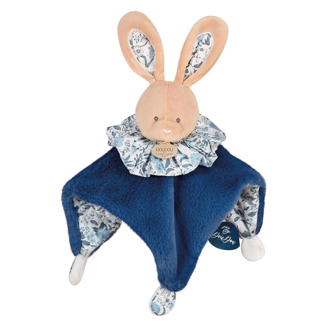 Doudou et Compagnie Boule Hase Schmusetuch,blau 25cm (DC3936)