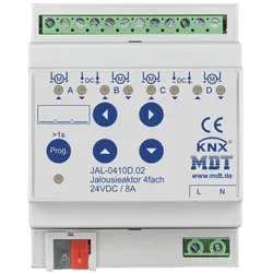 MDT Technologies Jalousieaktor JAL 4-fach Reiheneinbaugerät, 8A, 24VDC, JAL-0410D.02