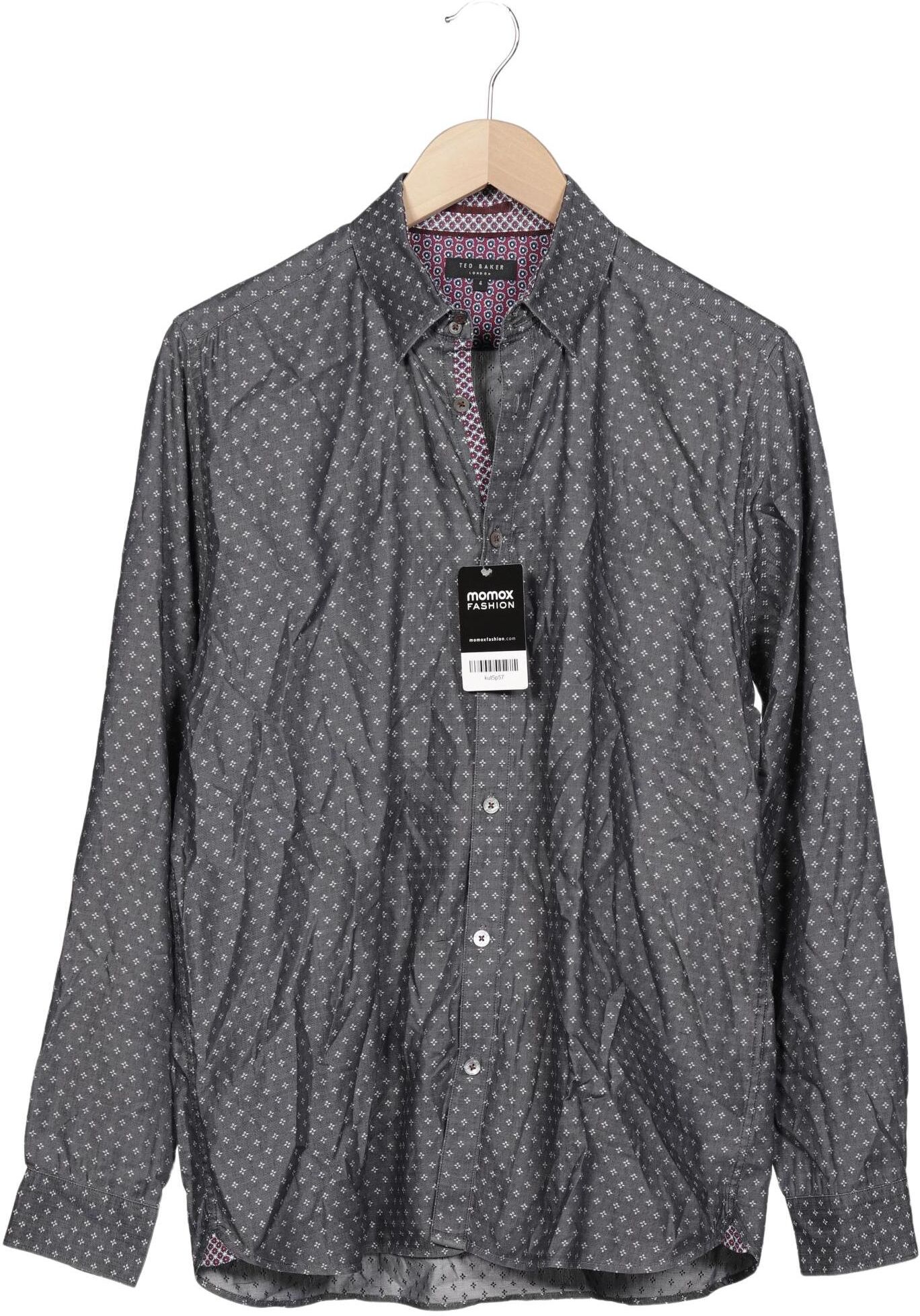 TED Baker Herren Hemd, Grau, Gr. L (Ted Baker 4), Baumwolle - Second Hand