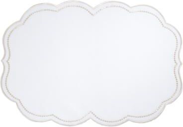 Saro Lifestyle Embroidered Polka Dot Placemat With Scallop Edge (Set of 4)