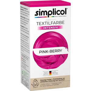 simplicol Textilfarbe intensiv, Pink-Berry, für Waschmaschine mit Farbfixierer & Salz All-in-1