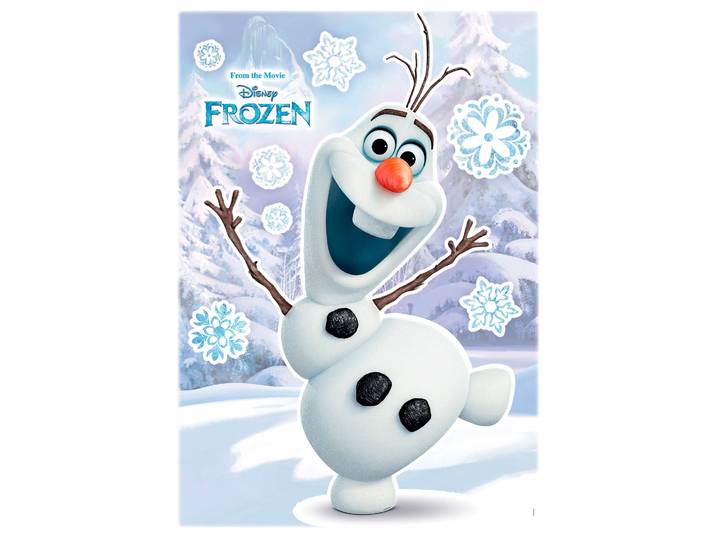 Wandtattoo KOMAR Olaf - Grösse 50 x 70 cm , blau (blau, weiß, schwarz), B:50cm H:70cm, Folie, Wandtattoos, Wandtattoo, selbstklebend, Wandsticker, Kinderzimmer