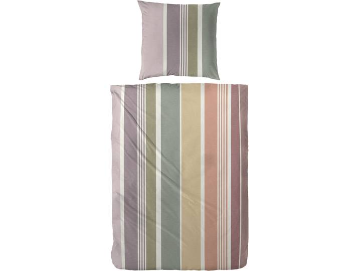 Bettwäsche PRIMERA Feinbiber-Bettwäsche Passion , grün, B/L: 135cm x 200cm, 1 Stk., 1 Stk., Feinbiber, B/L: 80cm x 80cm, 2 Stk., Feinbiber, Obermaterial: 100% Baumwolle, Bettwäsche, Bettwäsche, mit einem harmonischen Streifenmuster
