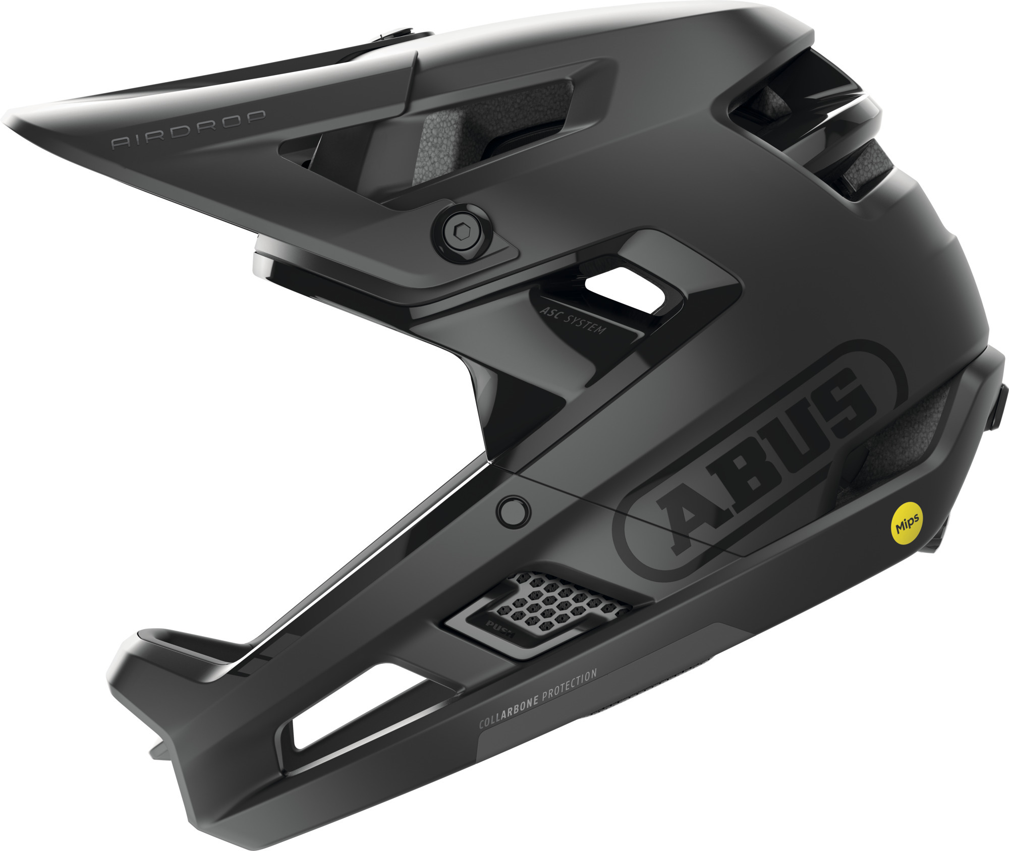 ABUS Fullface-Helm AirDrop MIPS - MTB: Downhill, Freeride und Enduro - Mountainbike-Helm mit optimierter Belüftung und Ambient Sound Channel - für Erwachsene, Schwarz, /M , Größe S|M (52-58 cm)