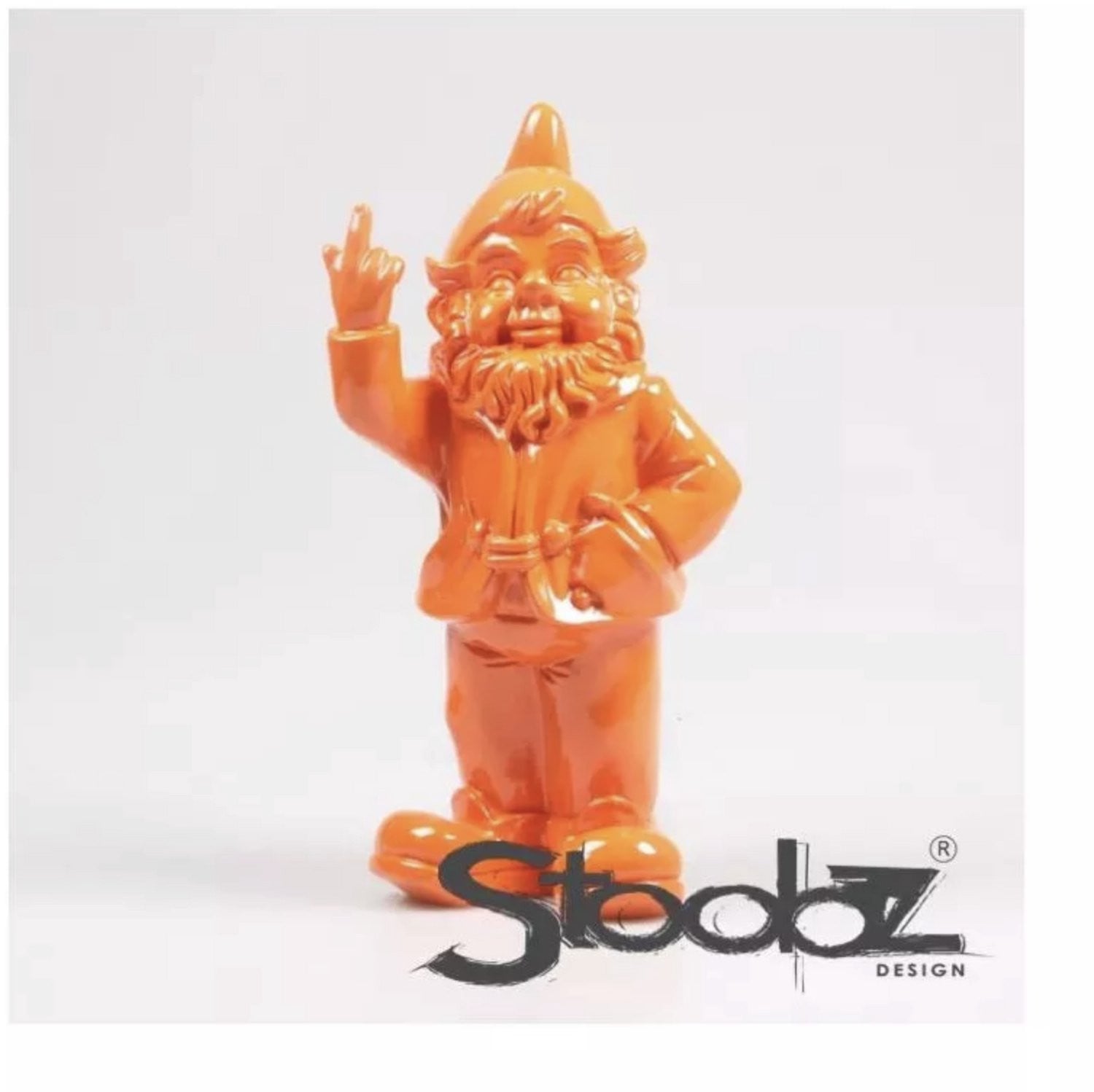 Stoobz Kabouter F*ck You decoratief beeldje - Oranje - 10 cm
