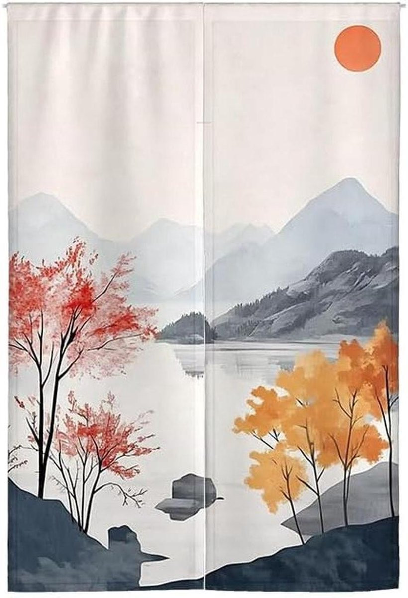 Japans Deurgordijn Noren Partitiegordijn van Katoen Linnen Stof - 80 x 150 cm