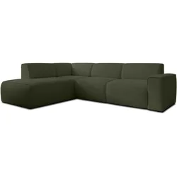 ECKSOFA L Form Didim Grün 292/220/78 cm – großes Sofa stilvoll & bequem L
