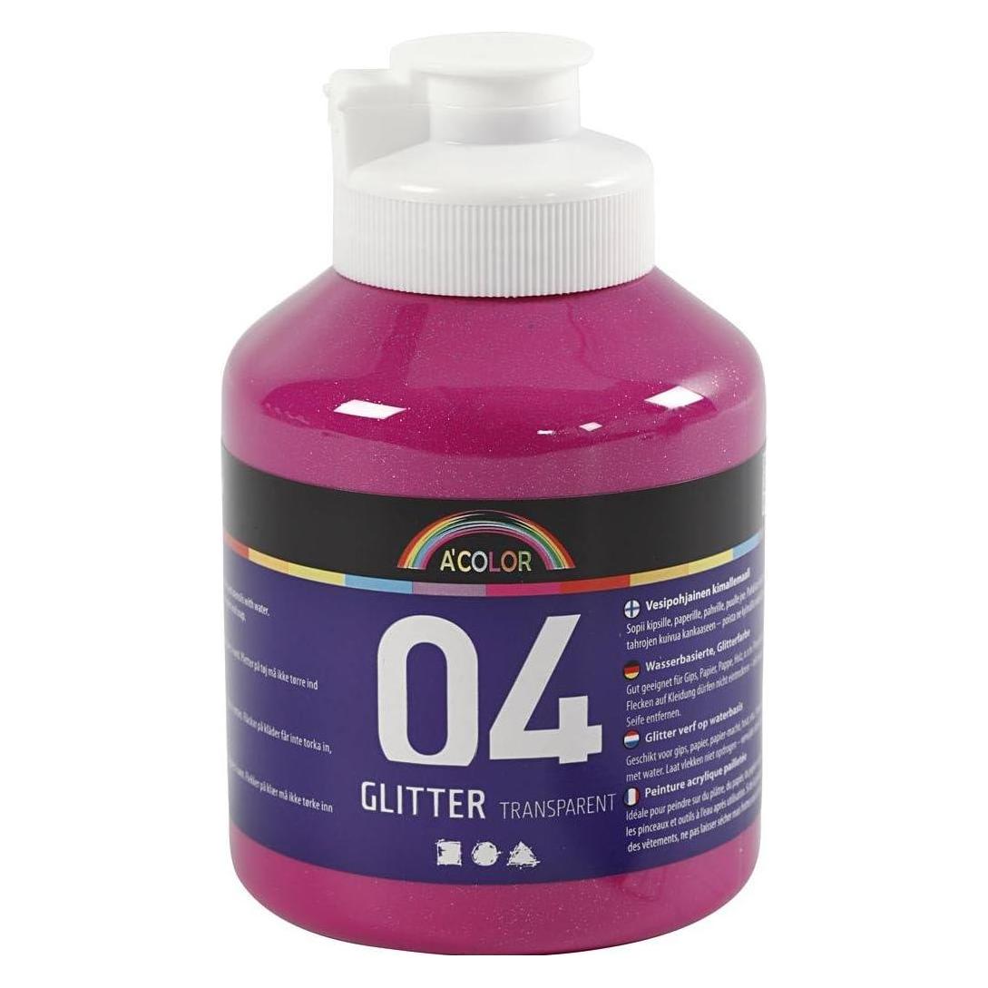 Creativ Company Glitzer-Acrylfarbe für Kinder - Rosa, 500 ml (500 ml) (5712854150842)