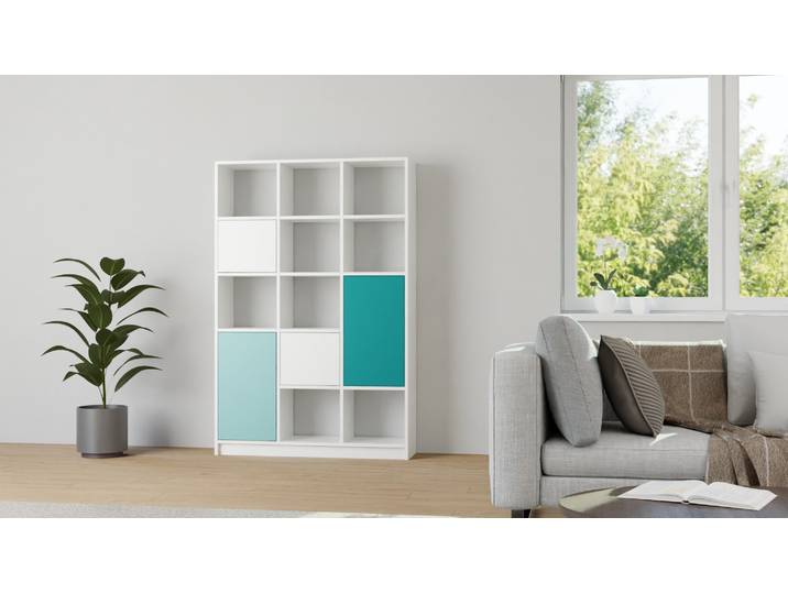 Raumteiler mit bunten Türen nach Maß MDF Beschichtet MDF Weiß matt