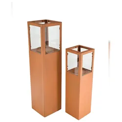 DELUKE Kerzenständer SOFIA 2er Set Metall Rostfarben 74x18x18cm Dekoration Wohnzimmer Büro