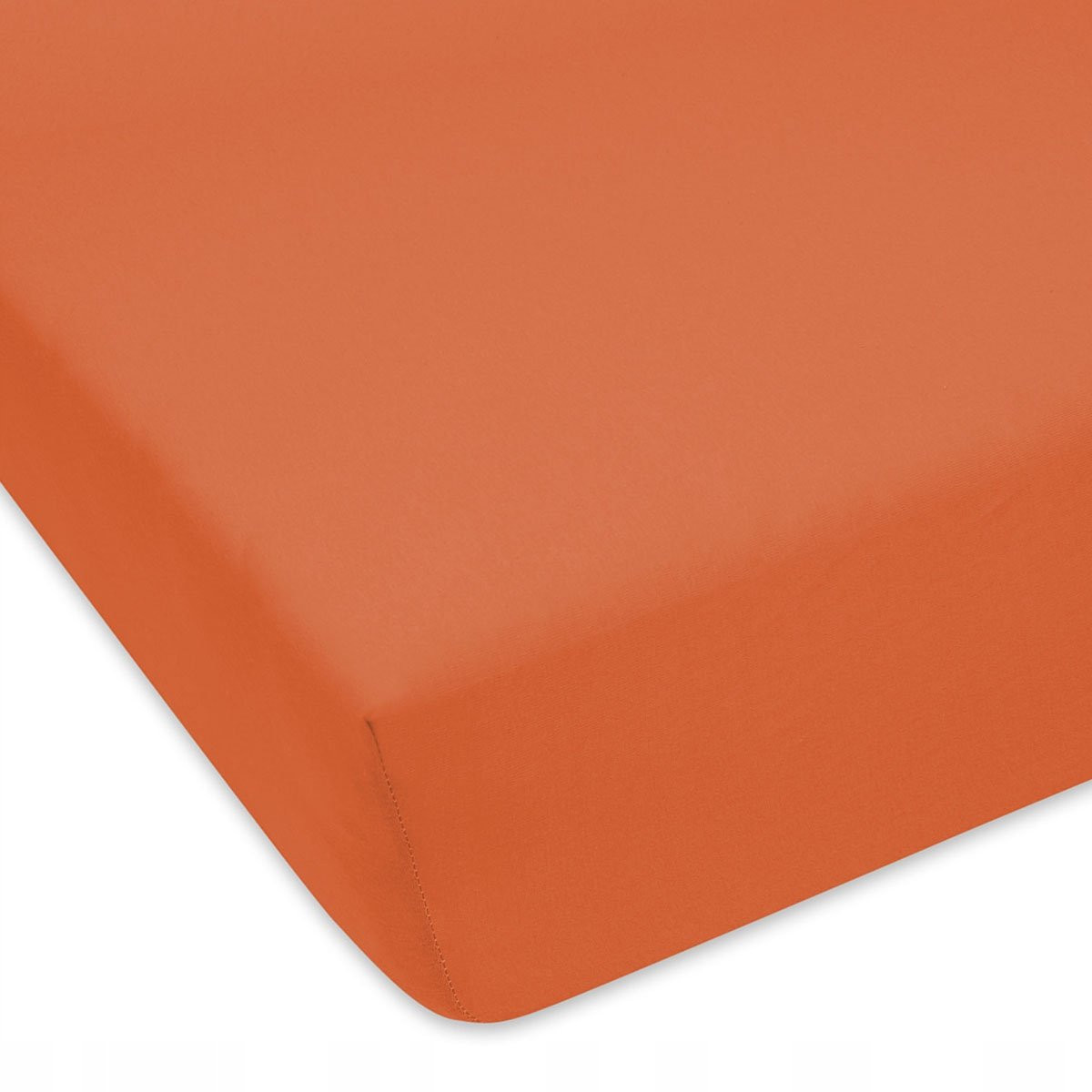 Designpremium Jersey Hoeslaken Donkeroranje 80x160 cm met Elastiek